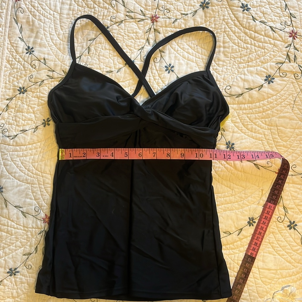 20% OFF BUNDLES! Athleta Swim Underwire Tankini Top. 32 B/C Tall Black - Picture 3 of 9